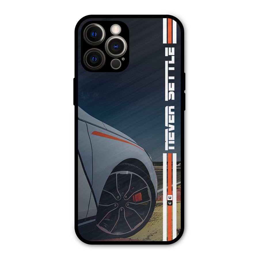 Never Settle SuperCar Metal Back Case for iPhone 12 Pro Max