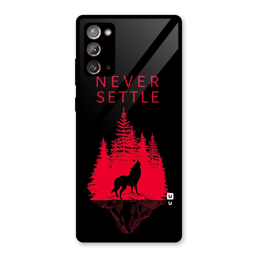 Never Settle Wolf Glass Back Case for Galaxy Note 20