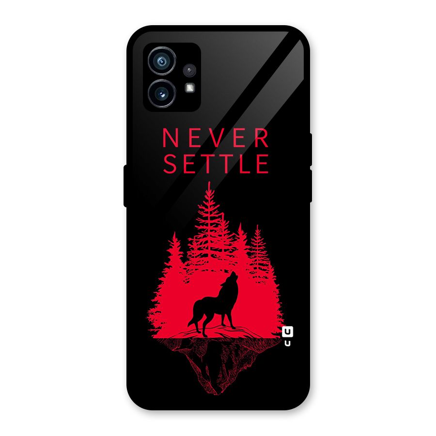 Never Settle Wolf Glass Back Case for Nothing Phone 1