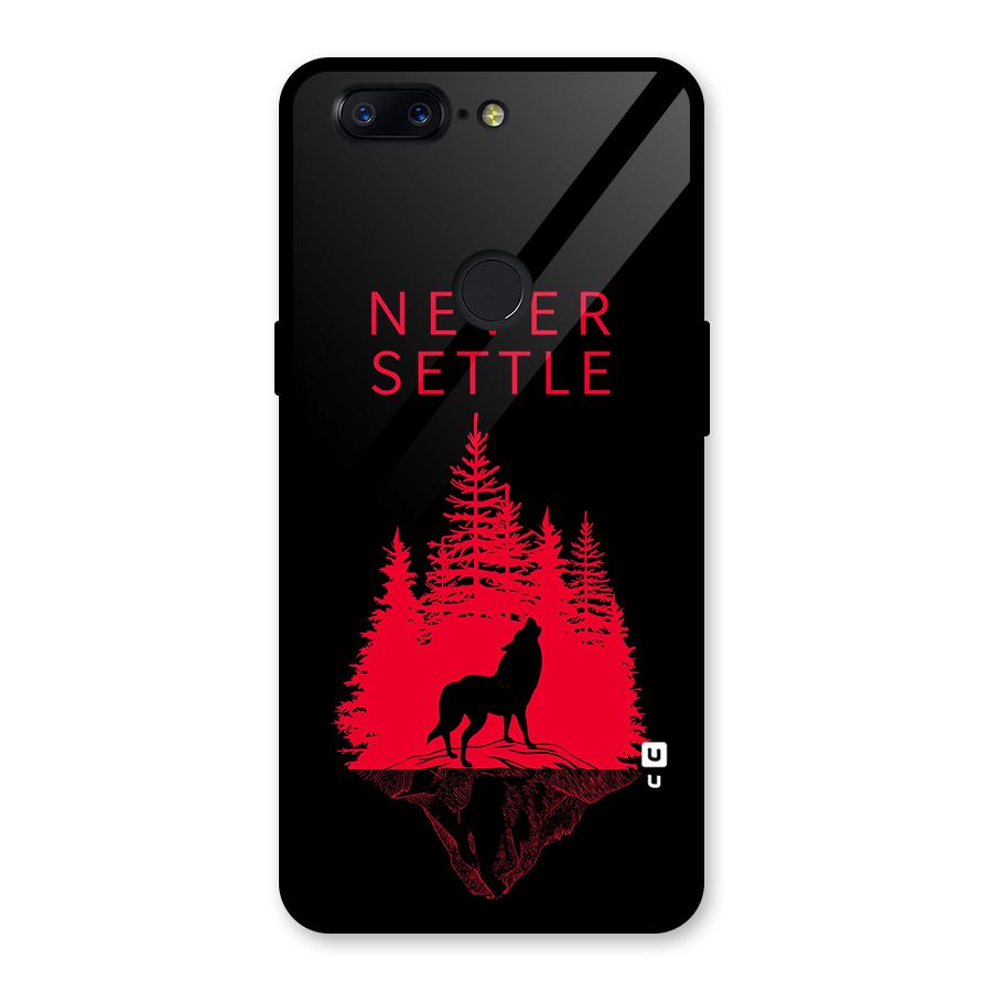 Never Settle Wolf Glass Back Case for OnePlus 5T