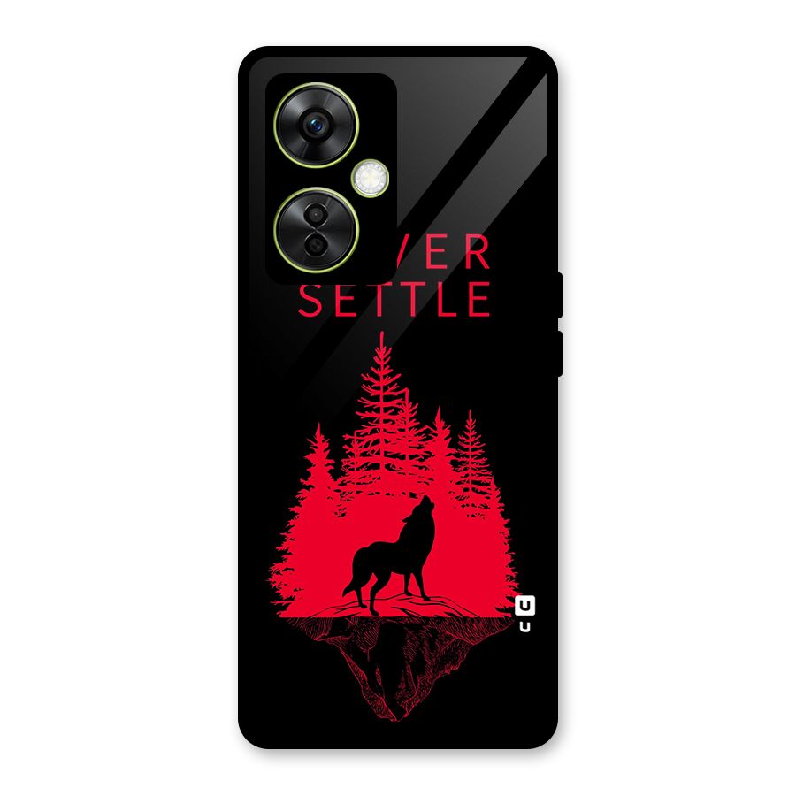 Never Settle Wolf Glass Back Case for OnePlus Nord CE 3 Lite