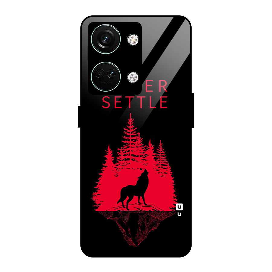 Never Settle Wolf Glass Back Case for Oneplus Nord 3