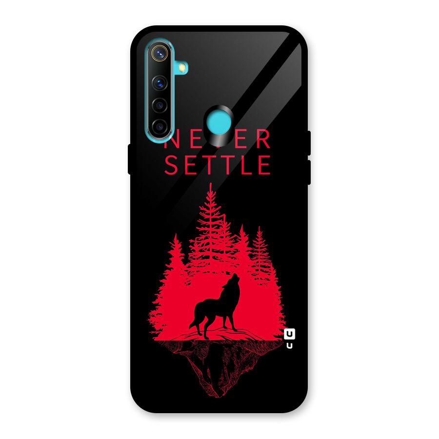 Never Settle Wolf Glass Back Case for Realme 5