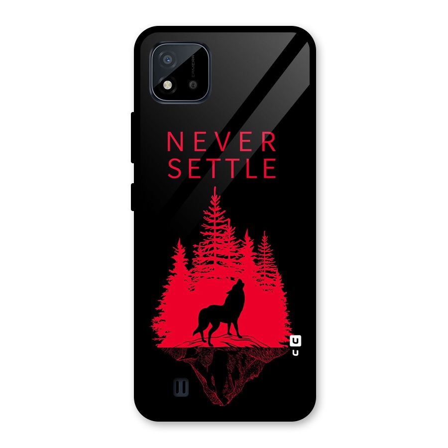 Never Settle Wolf Glass Back Case for Realme C11 2021