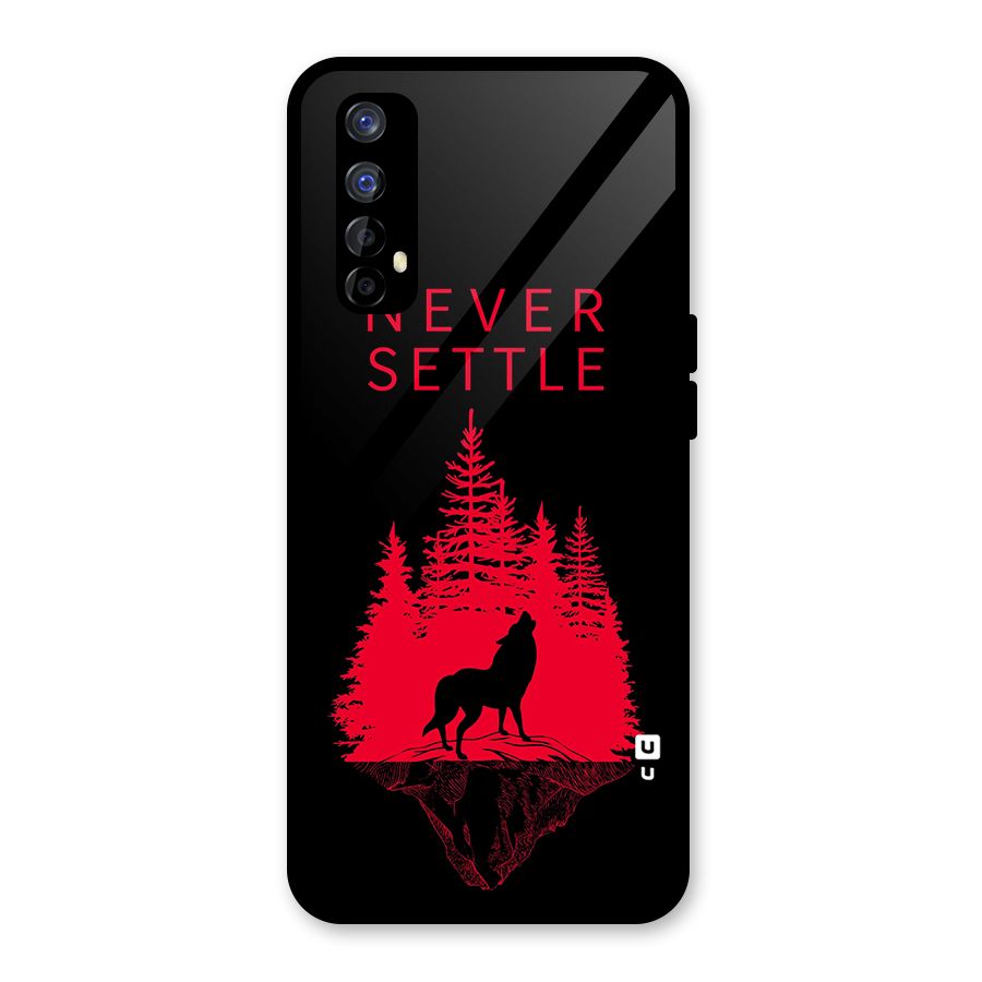 Never Settle Wolf Glass Back Case for Realme Narzo 20 Pro