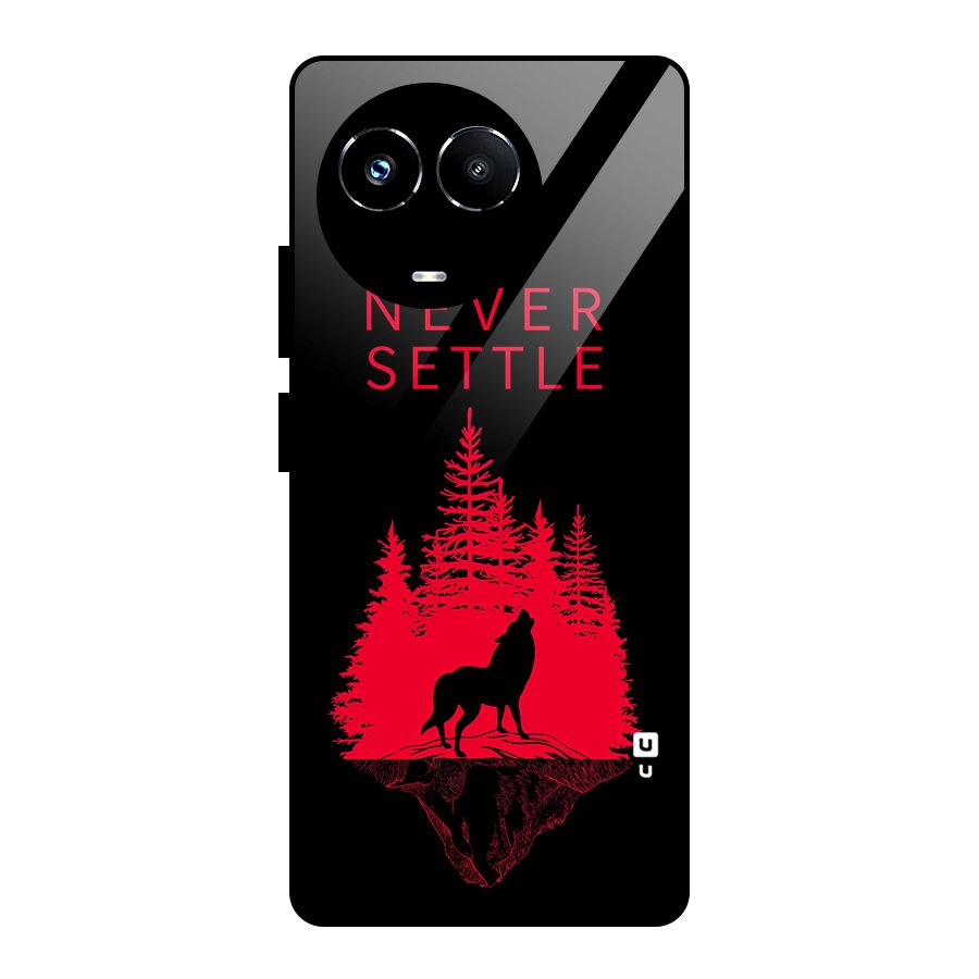 Never Settle Wolf Glass Back Case for Realme Narzo 60X