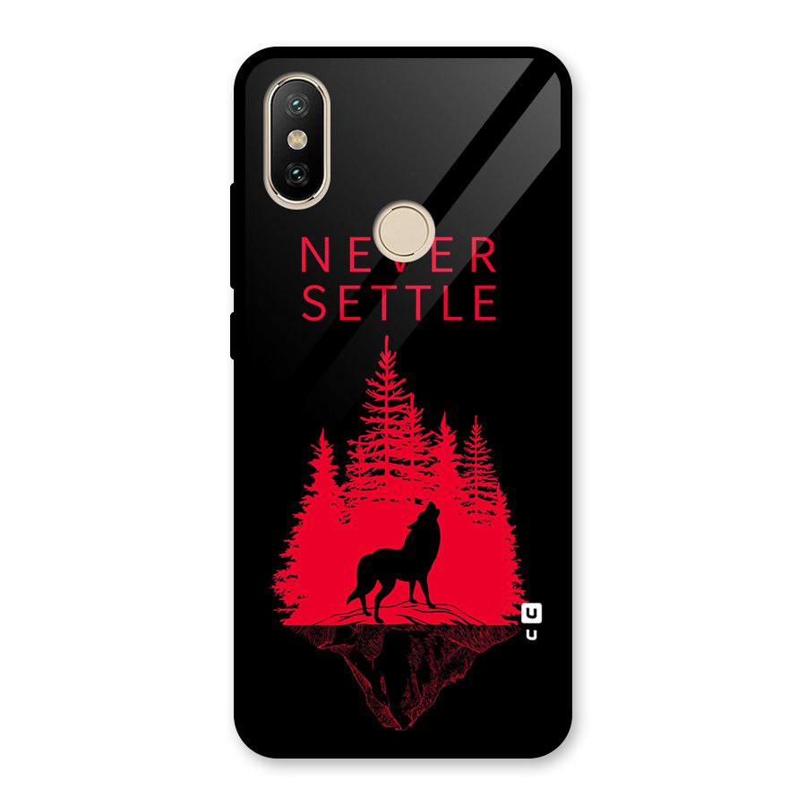 Never Settle Wolf Glass Back Case for Redmi A2