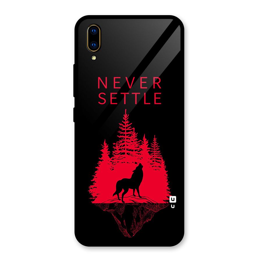 Never Settle Wolf Glass Back Case for Vivo V11 Pro