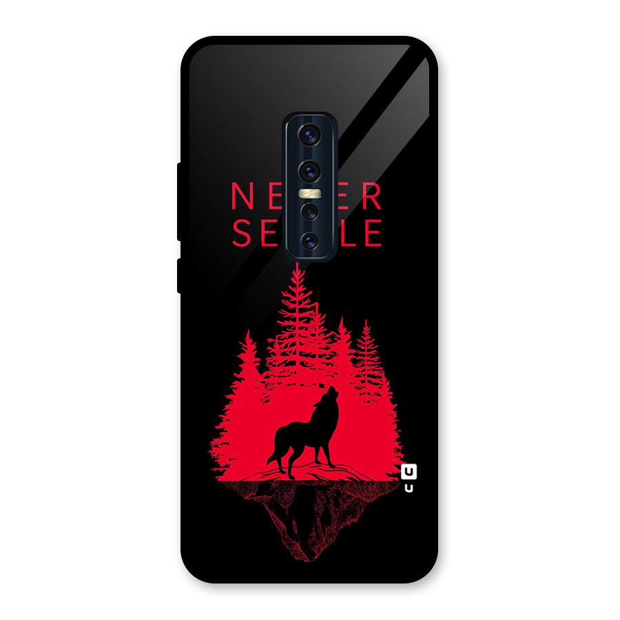 Never Settle Wolf Glass Back Case for Vivo V17 Pro