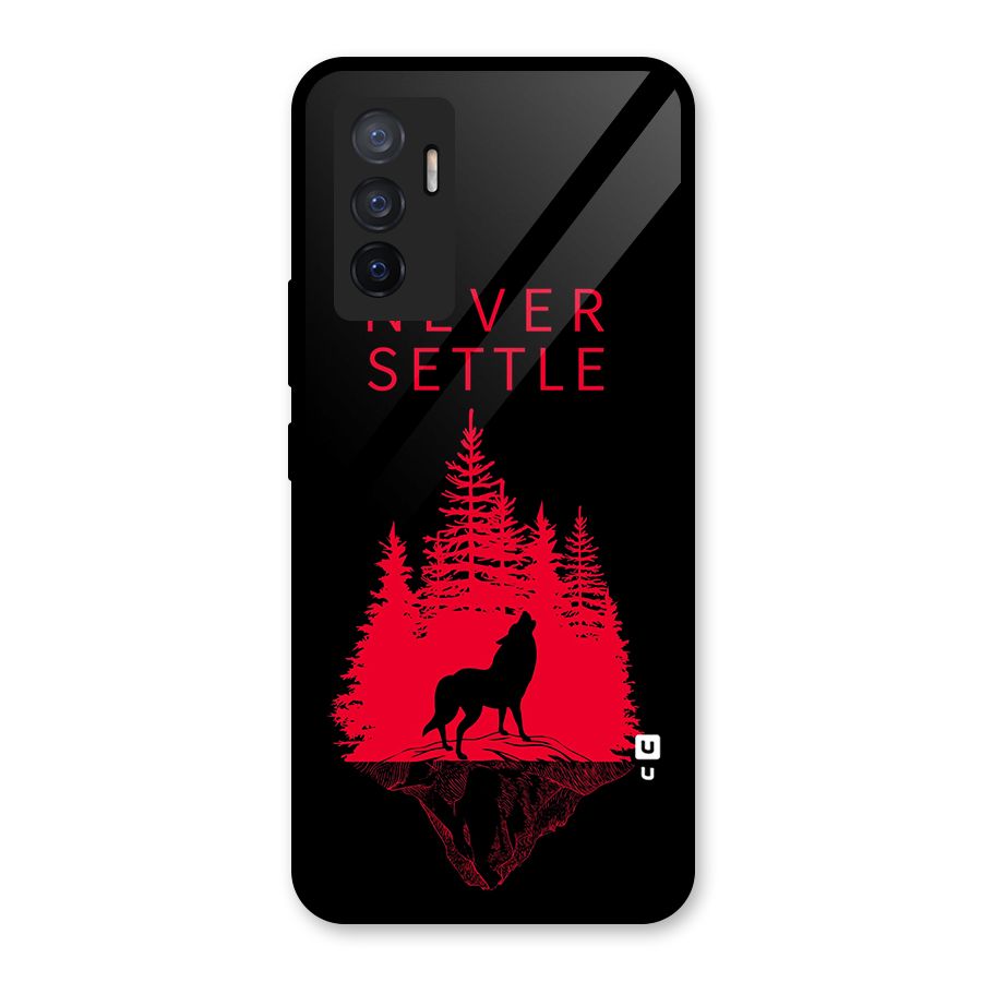 Never Settle Wolf Glass Back Case for Vivo V23e