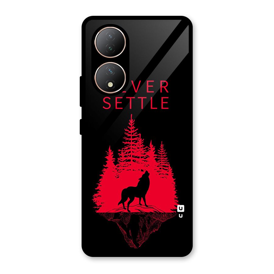 Never Settle Wolf Glass Back Case for Vivo Y100A
