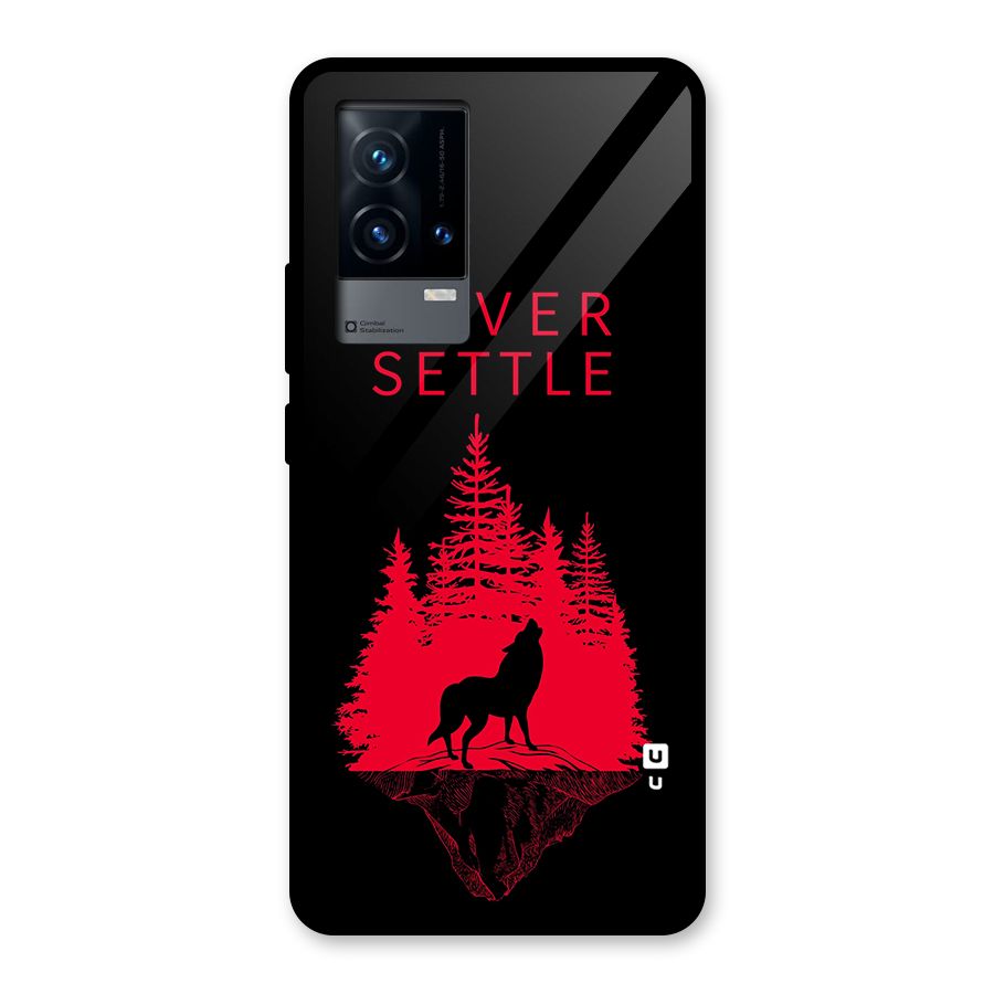 Never Settle Wolf Glass Back Case for iQOO 9 5G