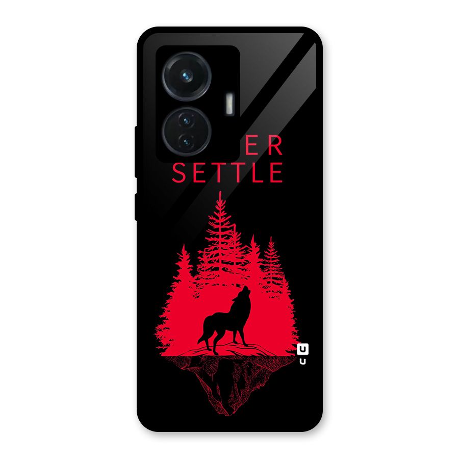 Never Settle Wolf Glass Back Case for iQOO Z6 44W