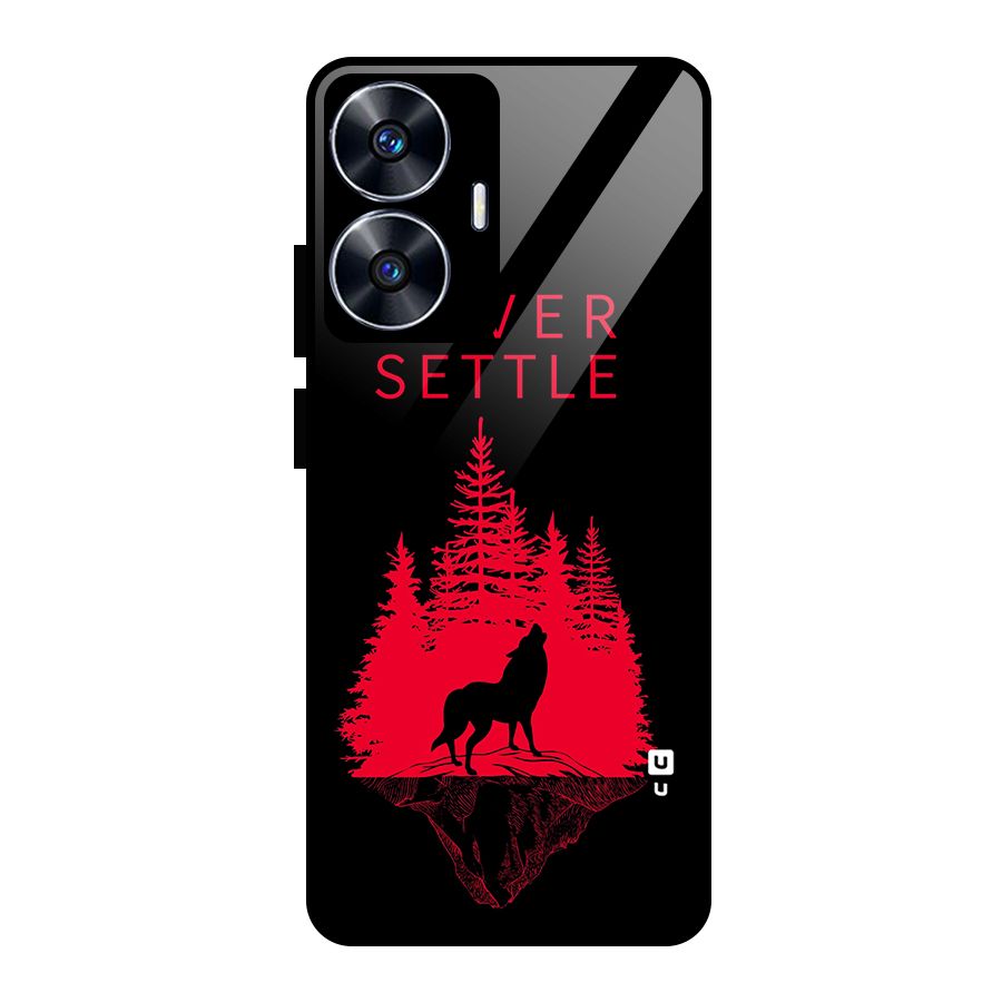 Never Settle Wolf Glass Back Case for realme C55