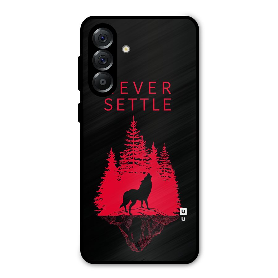 Never Settle Wolf Metal Back Case for Galaxy A36