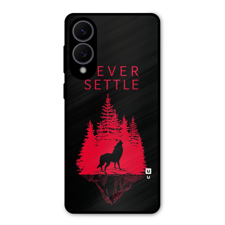 Never Settle Wolf Metal Back Case for Galaxy S25 Edge