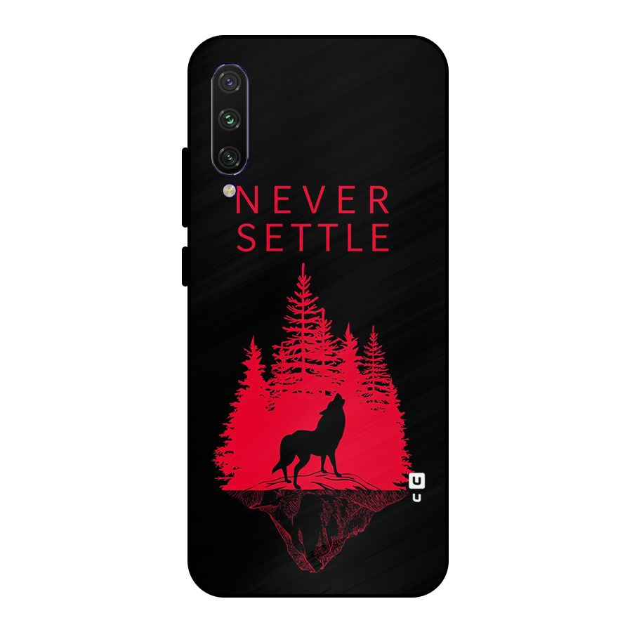 Never Settle Wolf Metal Back Case for Mi A3