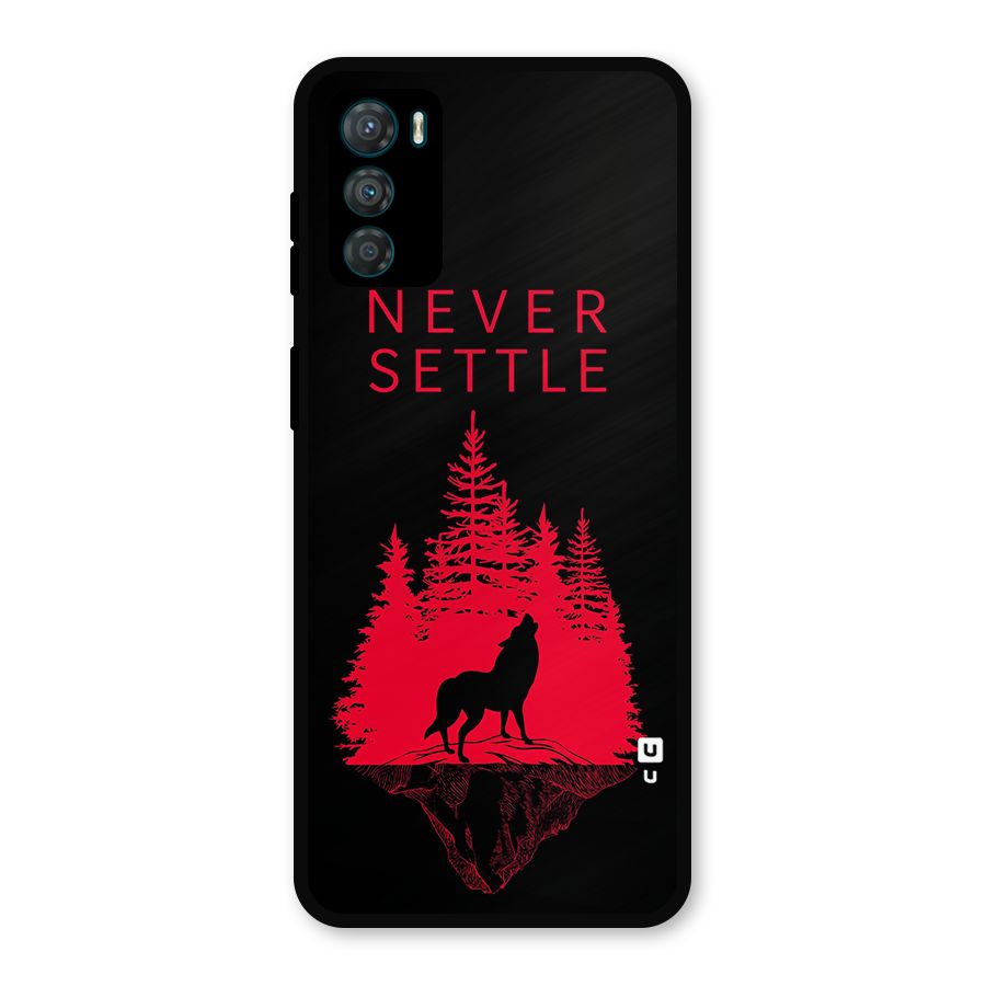 Never Settle Wolf Metal Back Case for Moto G42