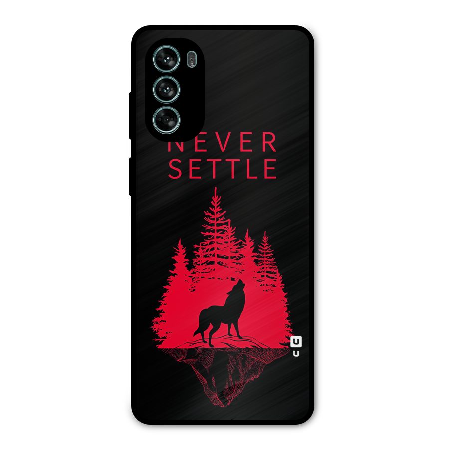 Never Settle Wolf Metal Back Case for Moto G62