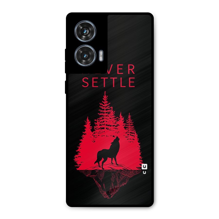 Never Settle Wolf Metal Back Case for Motorola G96
