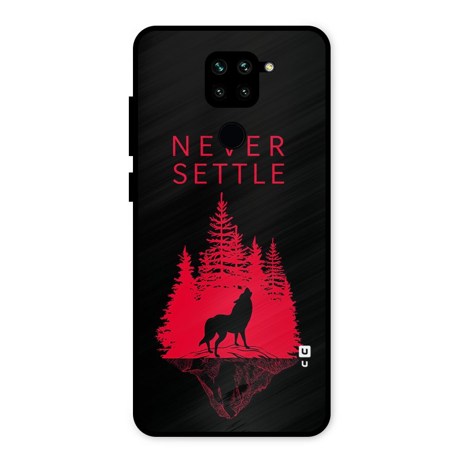 Never Settle Wolf Metal Back Case for Redmi Note 9