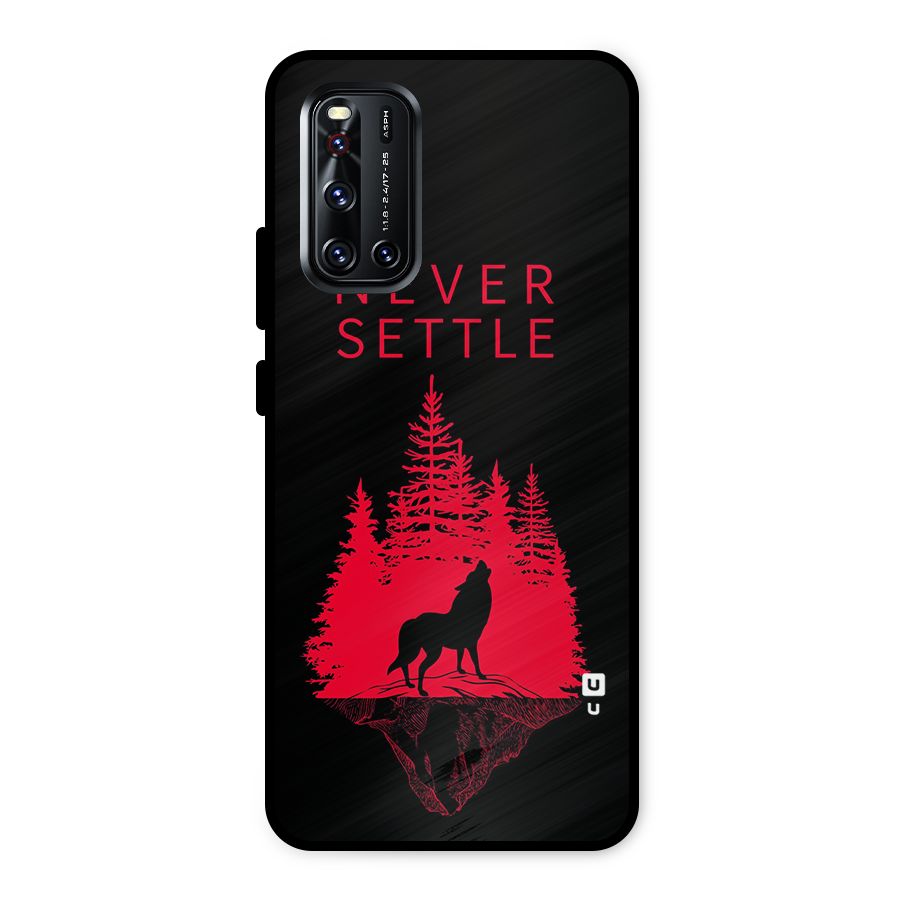 Never Settle Wolf Metal Back Case for Vivo V19