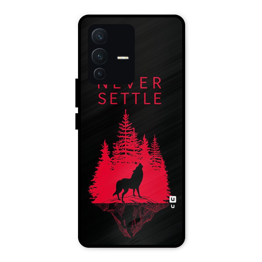 Never Settle Wolf Metal Back Case for Vivo V23 5G