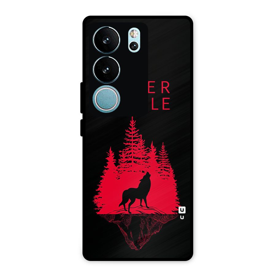 Never Settle Wolf Metal Back Case for Vivo V29