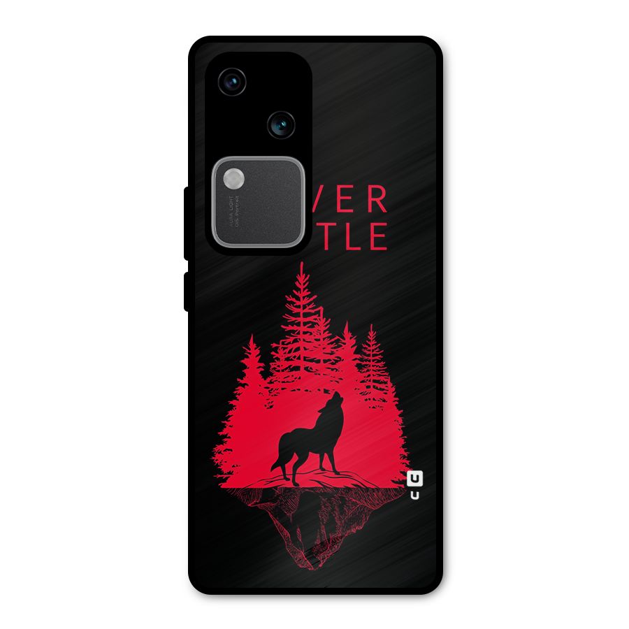 Never Settle Wolf Metal Back Case for Vivo V30