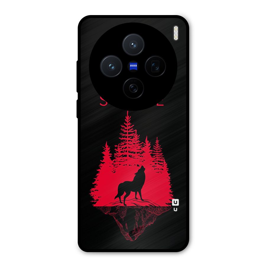 Never Settle Wolf Metal Back Case for Vivo X200