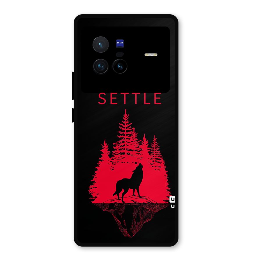 Never Settle Wolf Metal Back Case for Vivo X80