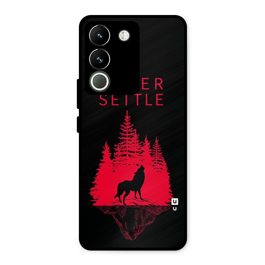 Never Settle Wolf Metal Back Case for Vivo Y200