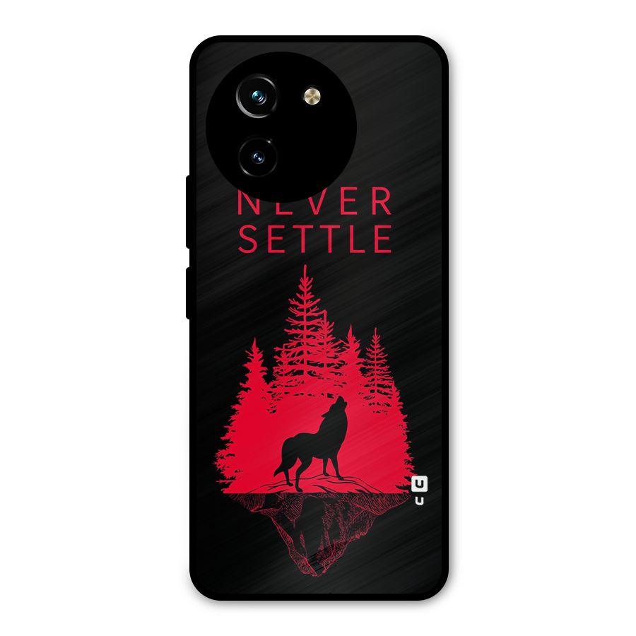 Never Settle Wolf Metal Back Case for Vivo Y200i