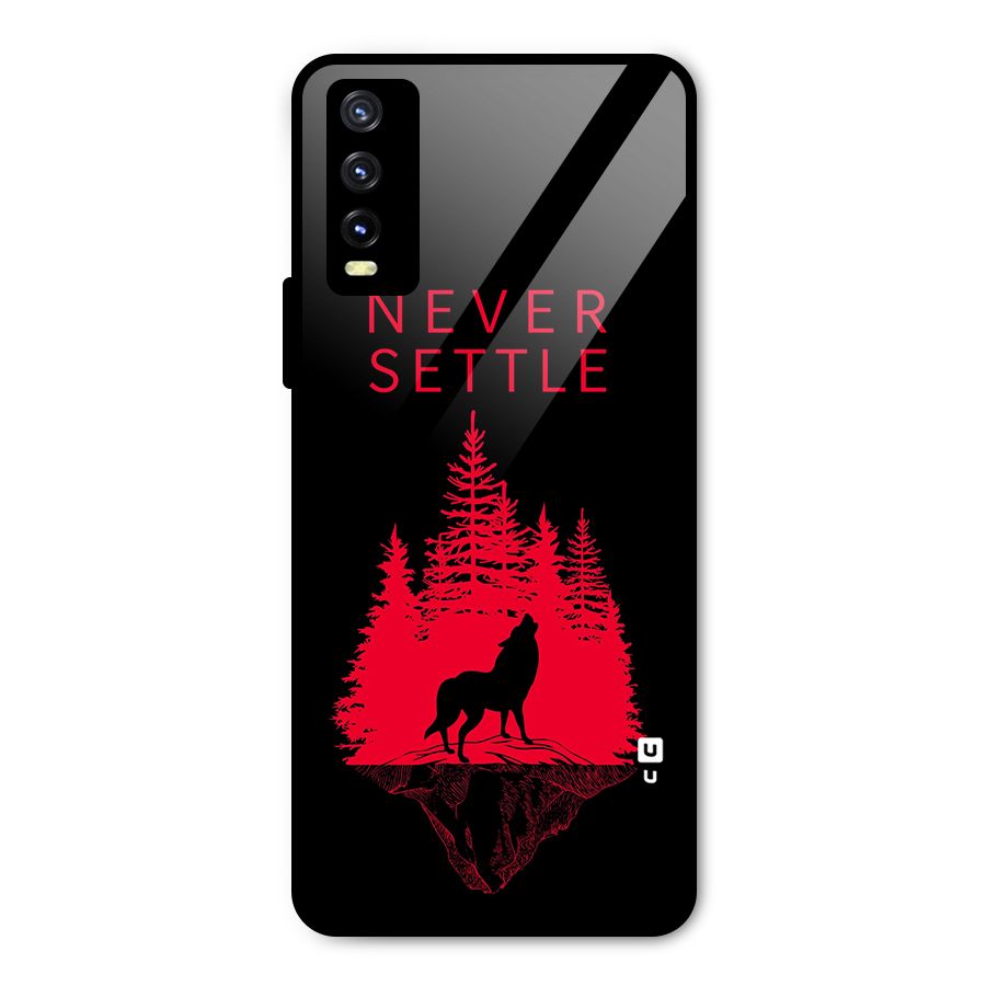 Never Settle Wolf Metal Back Case for Vivo Y20g