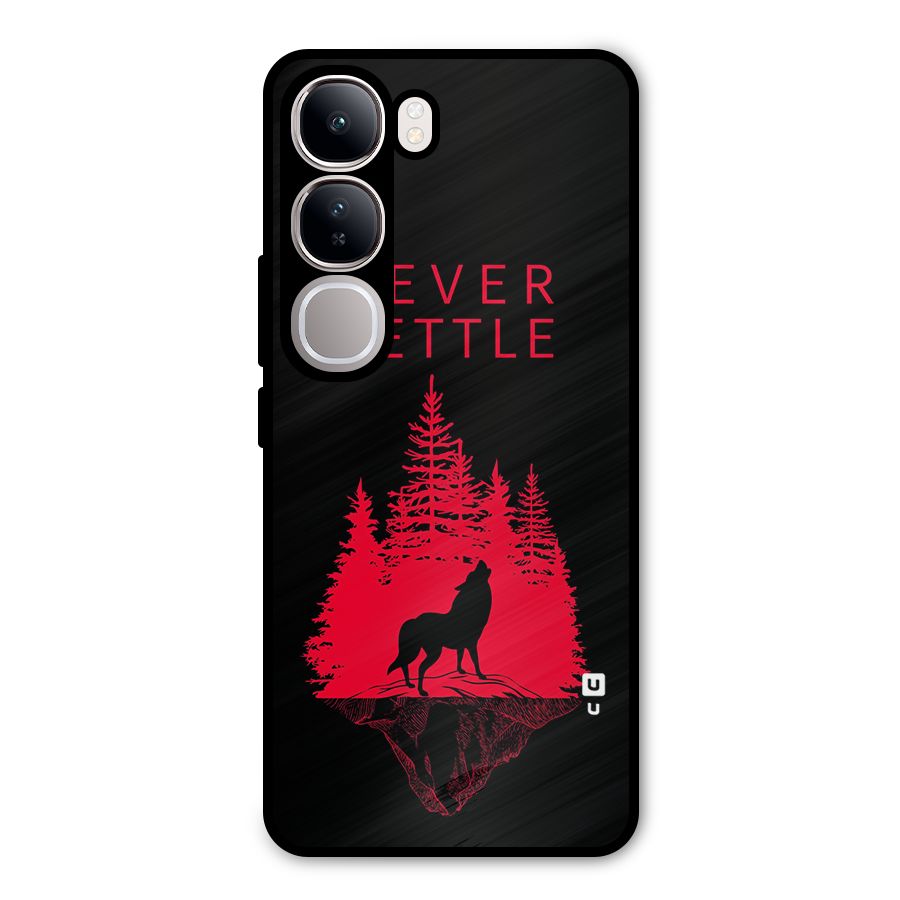 Never Settle Wolf Metal Back Case for Vivo Y300