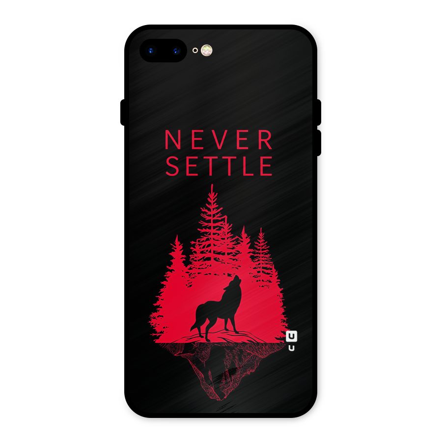 Never Settle Wolf Metal Back Case for iPhone 8 Plus