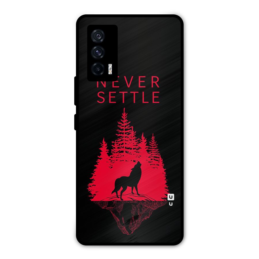 Never Settle Wolf Metal Back Case for iQOO 7 5G