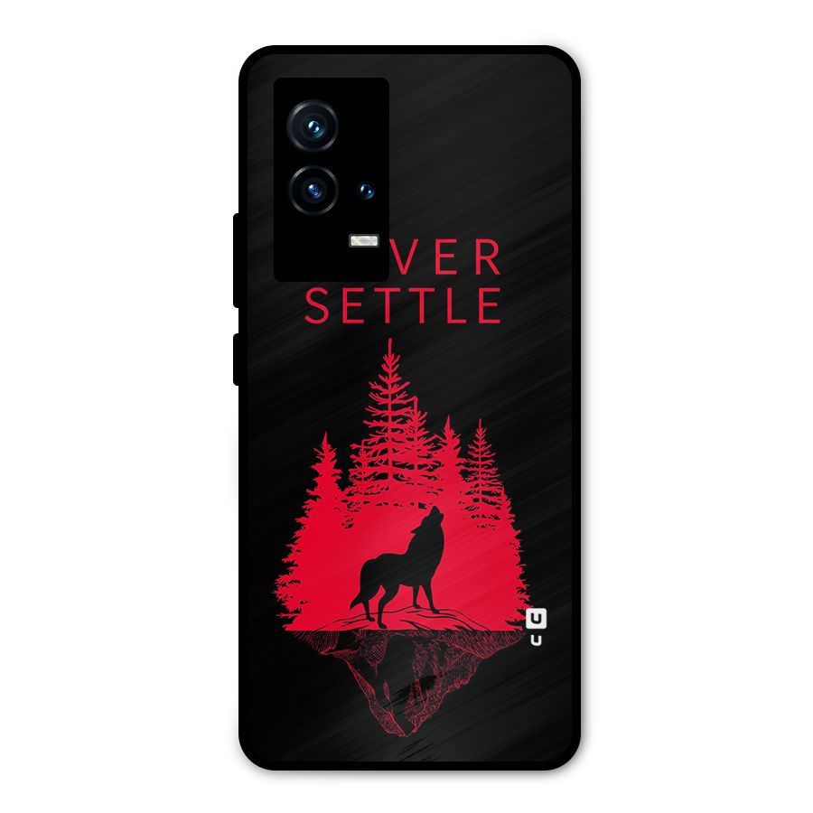 Never Settle Wolf Metal Back Case for iQOO 9 5G