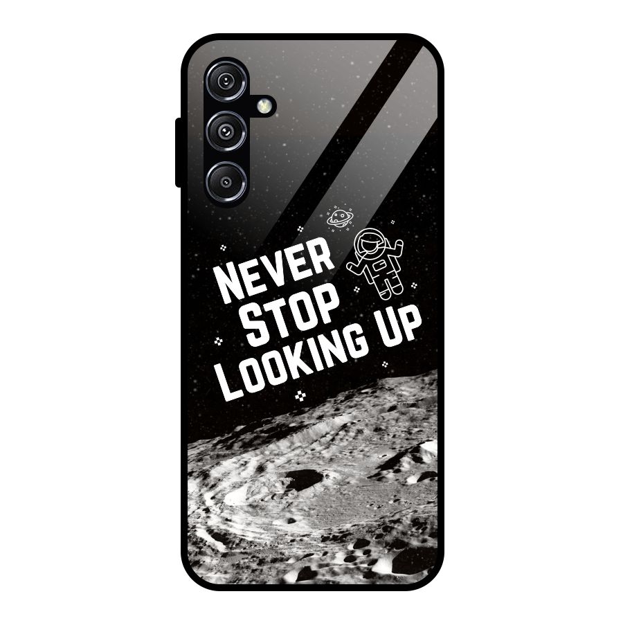 Never Stop Looking Up Glass Back Case for Galaxy M34 5G