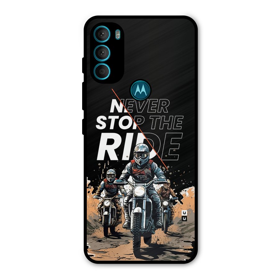Never Stop ride Metal Back Case for Moto G71 5G