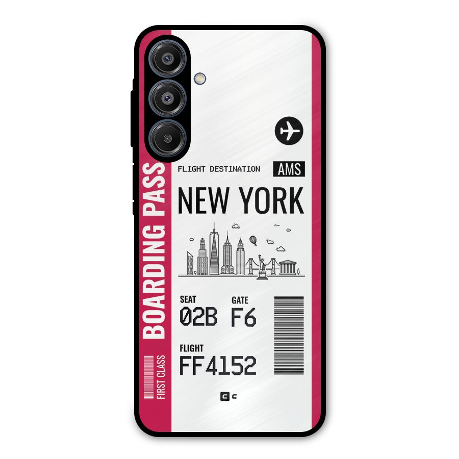 New York Boarding Pass Metal Back Case for Galaxy A16 5G