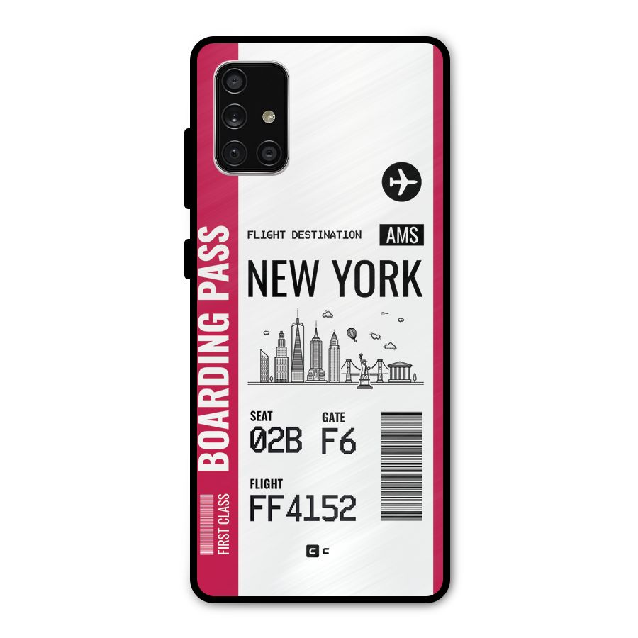 New York Boarding Pass Metal Back Case for Galaxy A71