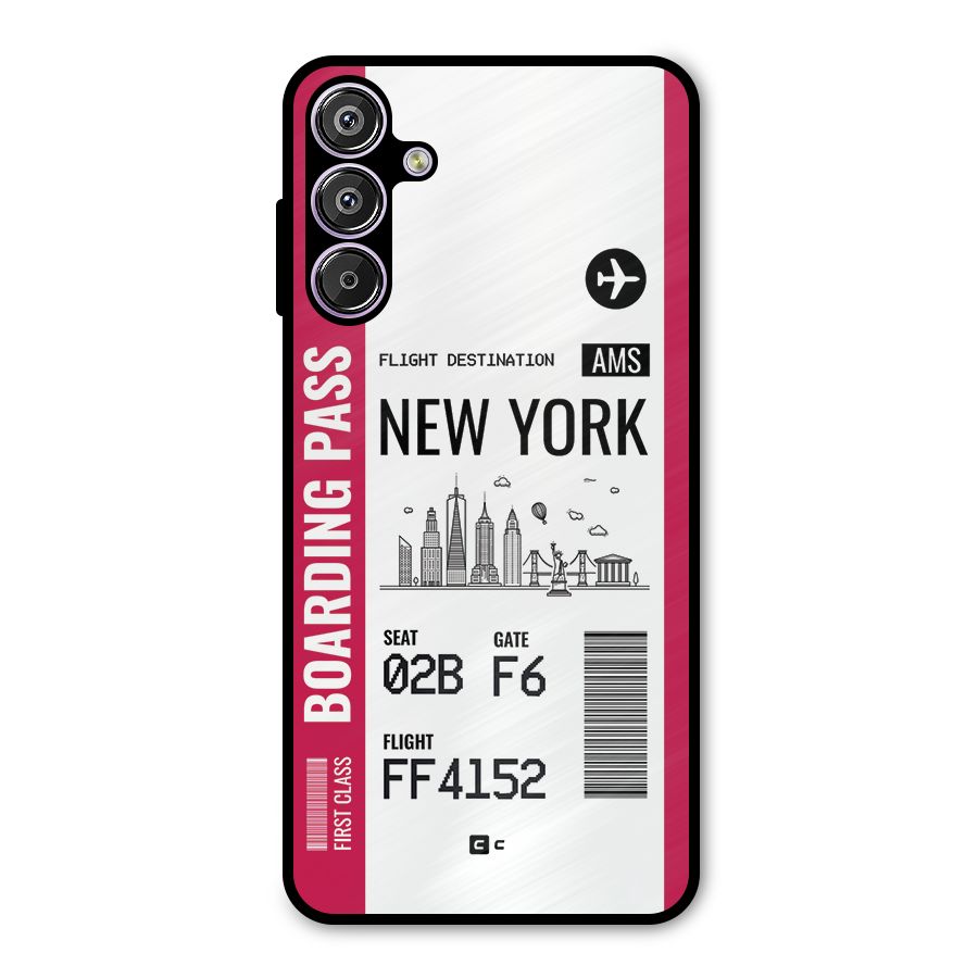 New York Boarding Pass Metal Back Case for Galaxy M15