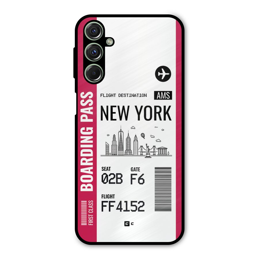New York Boarding Pass Metal Back Case for Galaxy M34