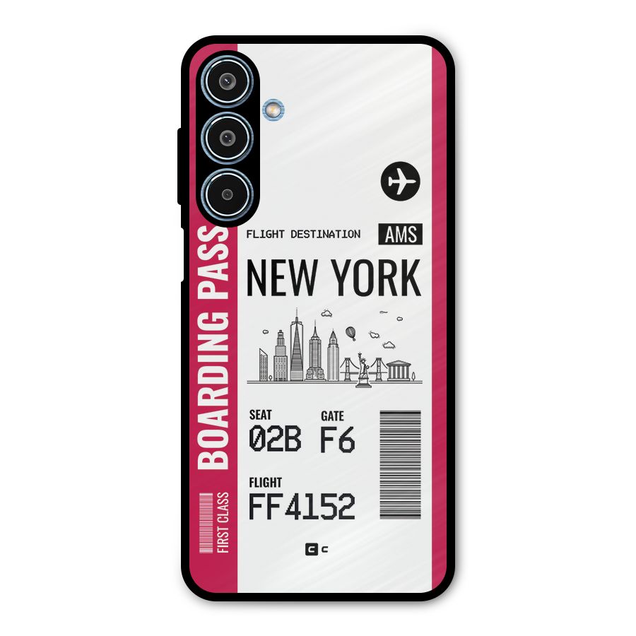 New York Boarding Pass Metal Back Case for Galaxy M35