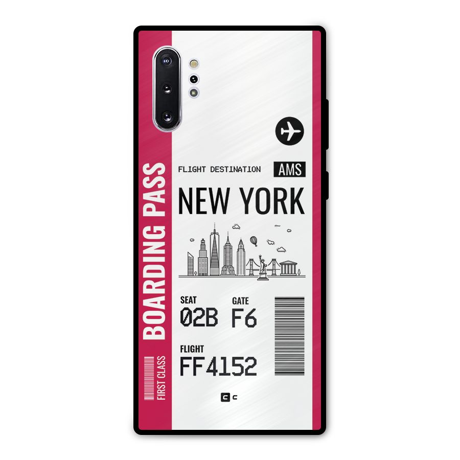 New York Boarding Pass Metal Back Case for Galaxy Note 10 Plus
