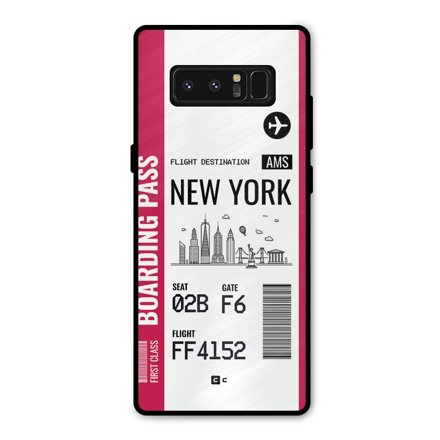 New York Boarding Pass Metal Back Case for Galaxy Note 8