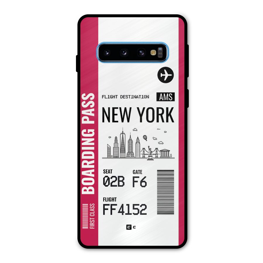 New York Boarding Pass Metal Back Case for Galaxy S10