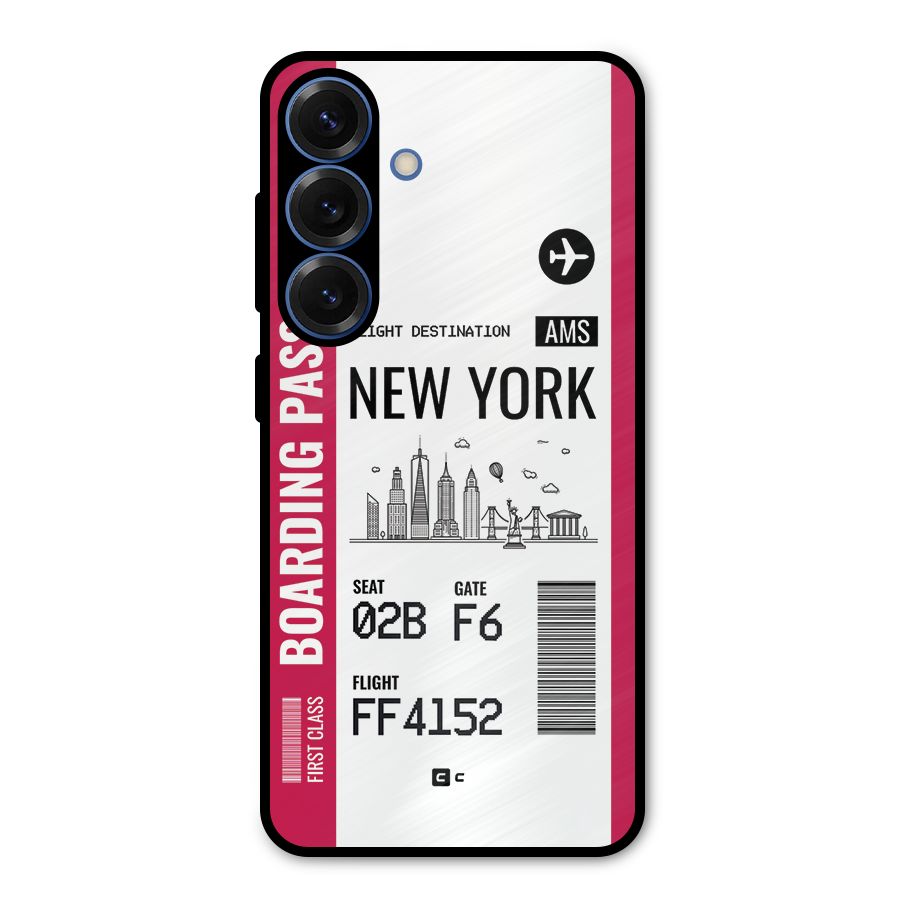 New York Boarding Pass Metal Back Case for Galaxy S25