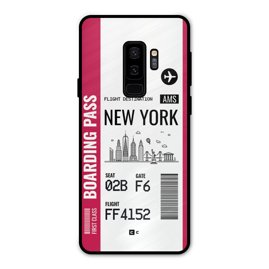 New York Boarding Pass Metal Back Case for Galaxy S9 Plus
